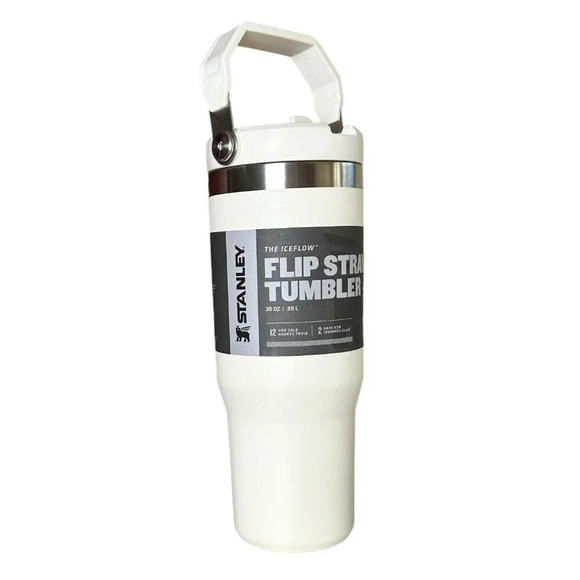 NIB The ICEFLOW Stanley Flip Straw Tumbler 30 oz RARE Cream Colorway - Picture 1 of 6